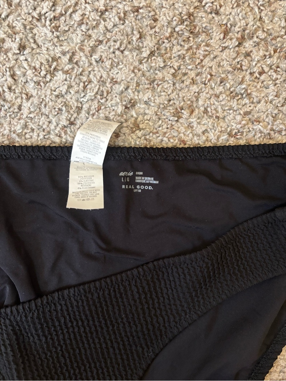 aerie Black Textured Cutout Bikini Set - Picture 7 of 7